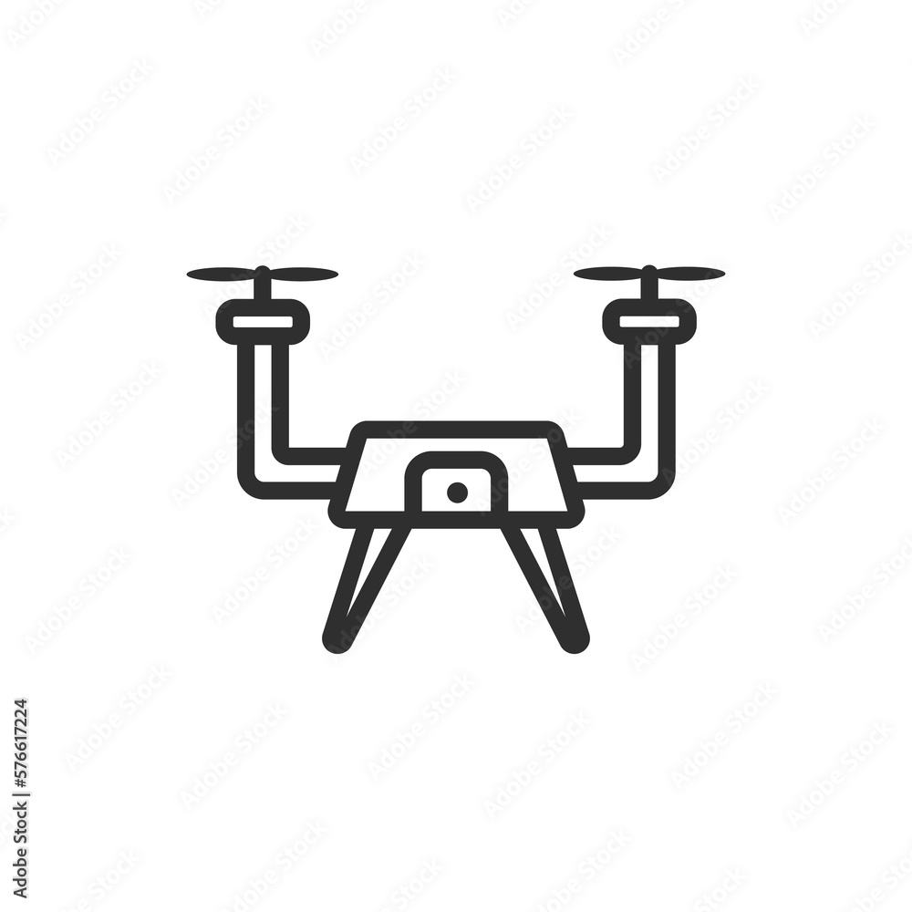drone icon. Thin line drone icon from artificial intellegence collection. Outline vector isolated on white background. Editable drone symbol can be used web and mobile drone icon. Thin line drone icon from artificial intellegence collection. Outline vector isolated on white background. Editable drone symbol can be used web and mobile
