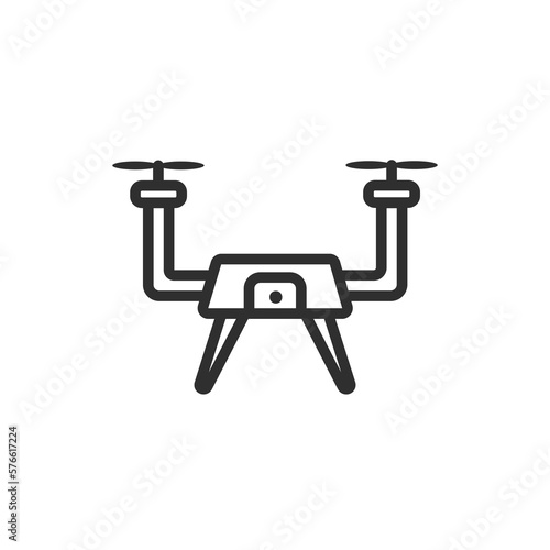 drone icon. Thin line drone icon from artificial intellegence collection. Outline vector isolated on white background. Editable drone symbol can be used web and mobile