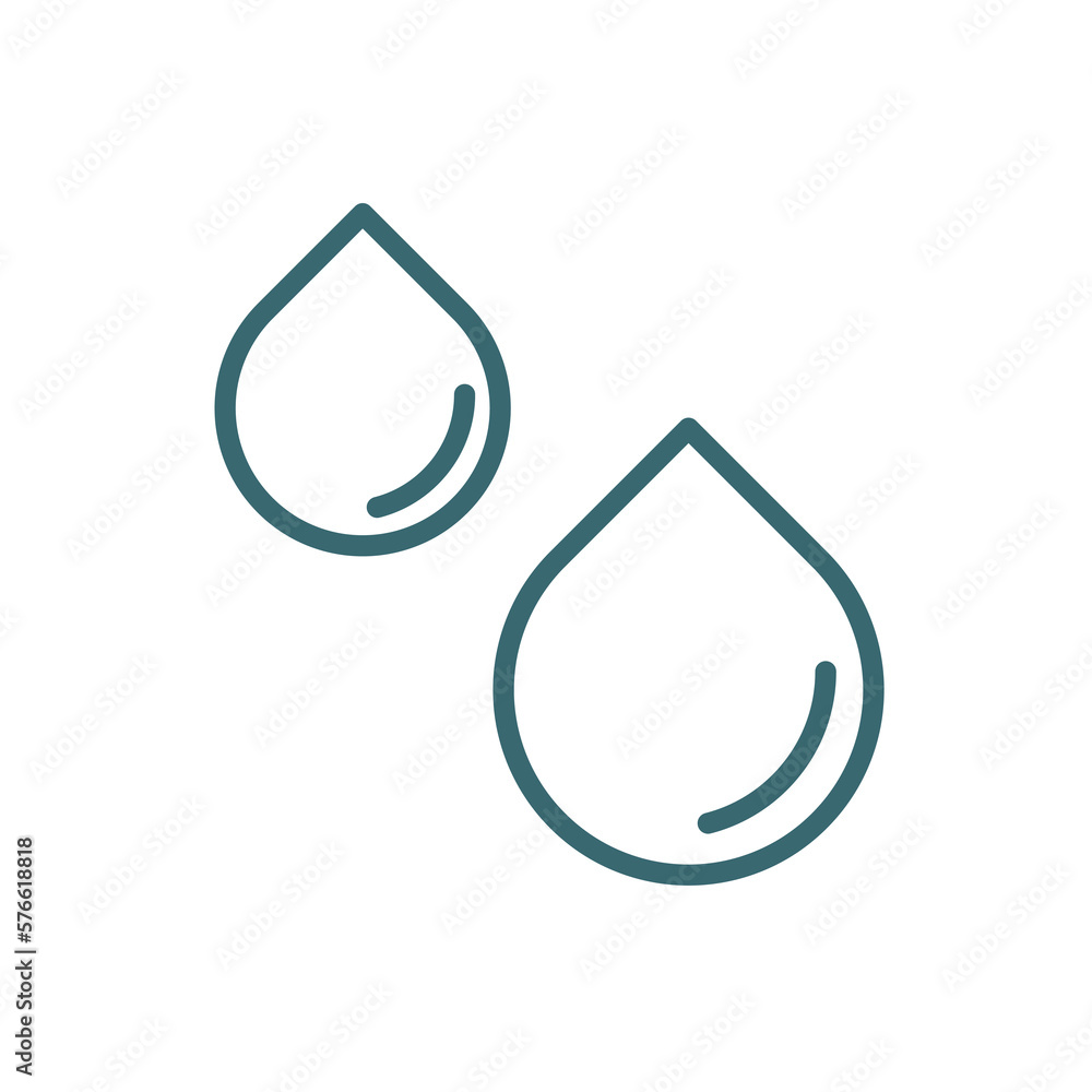 drop icon. Thin line drop, aqua icon from ecology collection. Outline ...