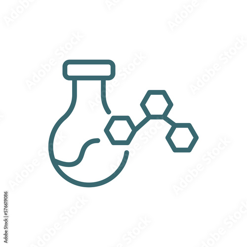 chemical content icon. Thin line chemical content, content icon from education collection. Outline vector isolated on white background. Editable chemical content symbol can be used web and mobile