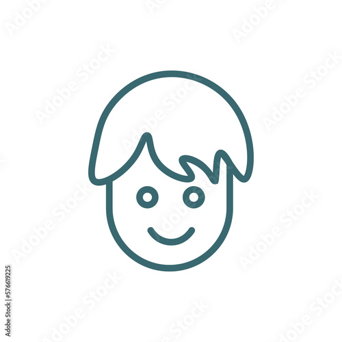 boy icon. Thin line boy icon from health and medical collection. Outline vector isolated on white background. Editable boy symbol can be used web and mobile