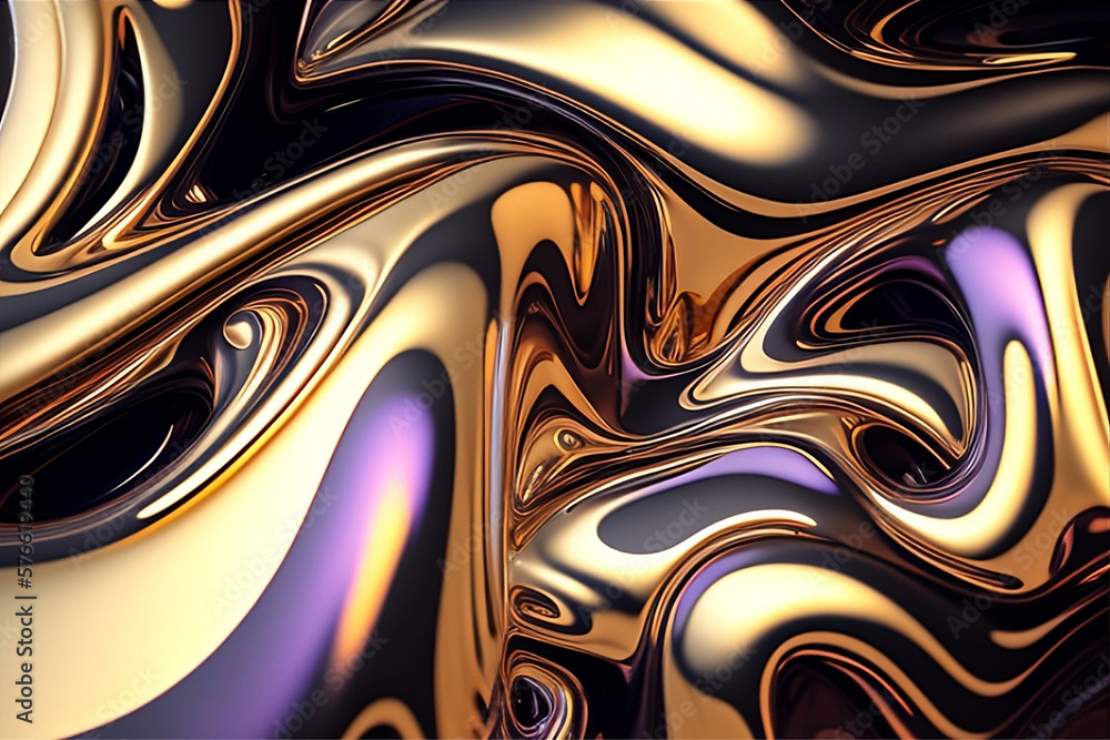 Abstract liquid background with metallic texture wallpaper digital art