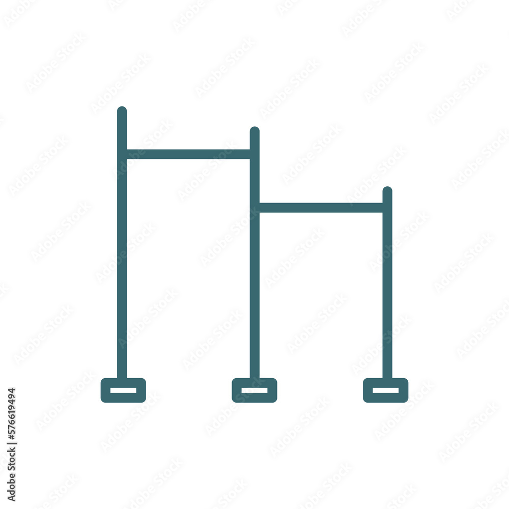 horizontal bar icon. Thin line horizontal bar icon from Fitness and Gym collection. Outline vector isolated on white background. Editable horizontal bar symbol can be used web and mobile horizontal bar icon. Thin line horizontal bar icon from Fitness and Gym collection. Outline vector isolated on white background. Editable horizontal bar symbol can be used web and mobile