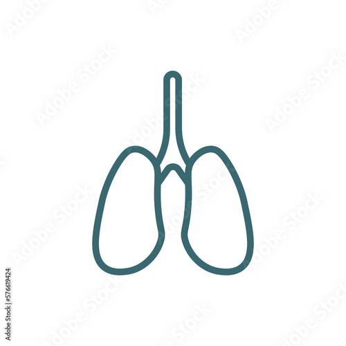 lung icon. Thin line lung icon from health and medical collection. Outline vector isolated on white background. Editable lung symbol can be used web and mobile photo