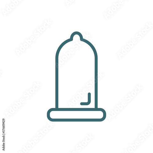 condom icon. Thin line condom icon from health and medical collection. Outline vector isolated on white background. Editable condom symbol can be used web and mobile