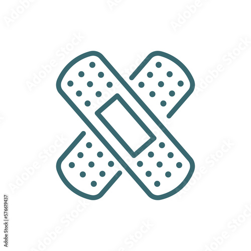 band aid icon. Thin line band aid icon from health and medical collection. Outline vector isolated on white background. Editable band aid symbol can be used web and mobile