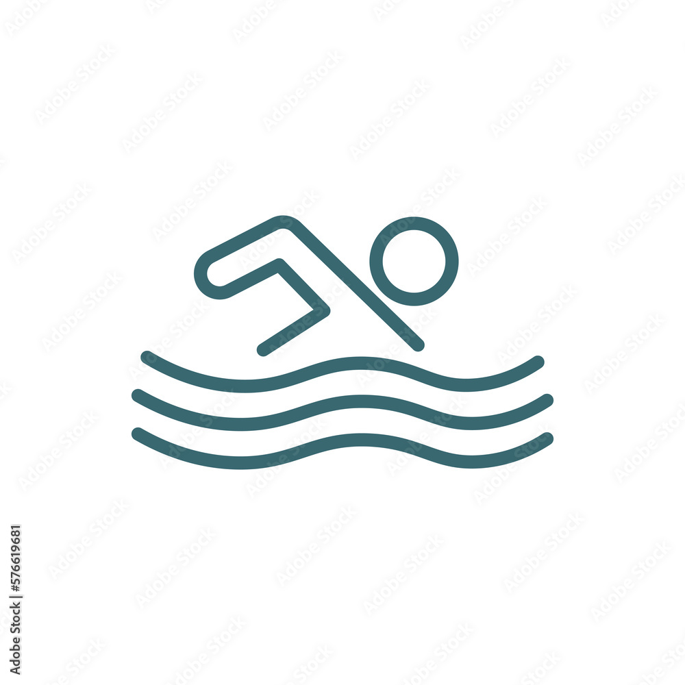 man swimming icon. Thin line man swimming icon from Fitness and Gym collection. Outline vector isolated on white background. Editable man swimming symbol can be used web and mobile man swimming icon. Thin line man swimming icon from Fitness and Gym collection. Outline vector isolated on white background. Editable man swimming symbol can be used web and mobile