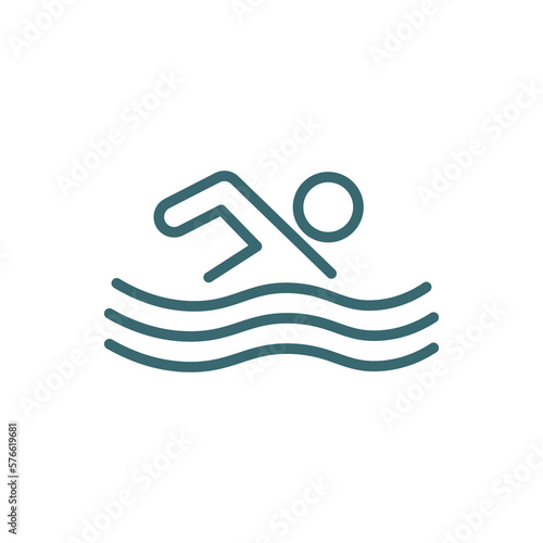 man swimming icon. Thin line man swimming icon from Fitness and Gym collection. Outline vector isolated on white background. Editable man swimming symbol can be used web and mobile
