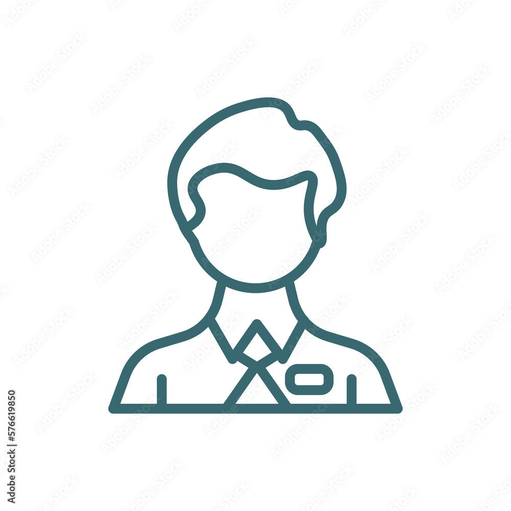 employee icon. Thin line employee icon from Human Resources collection. Outline vector isolated on white background. Editable employee symbol can be used web and mobile employee icon. Thin line employee icon from Human Resources collection. Outline vector isolated on white background. Editable employee symbol can be used web and mobile