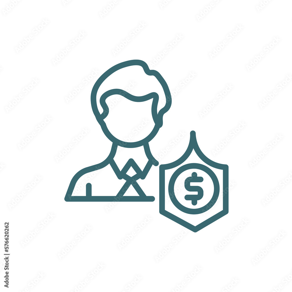 beneficiary icon. Thin line beneficiary icon from Insurance and Coverage collection. Outline vector isolated on white background. Editable beneficiary symbol can be used web and mobile beneficiary icon. Thin line beneficiary icon from Insurance and Coverage collection. Outline vector isolated on white background. Editable beneficiary symbol can be used web and mobile