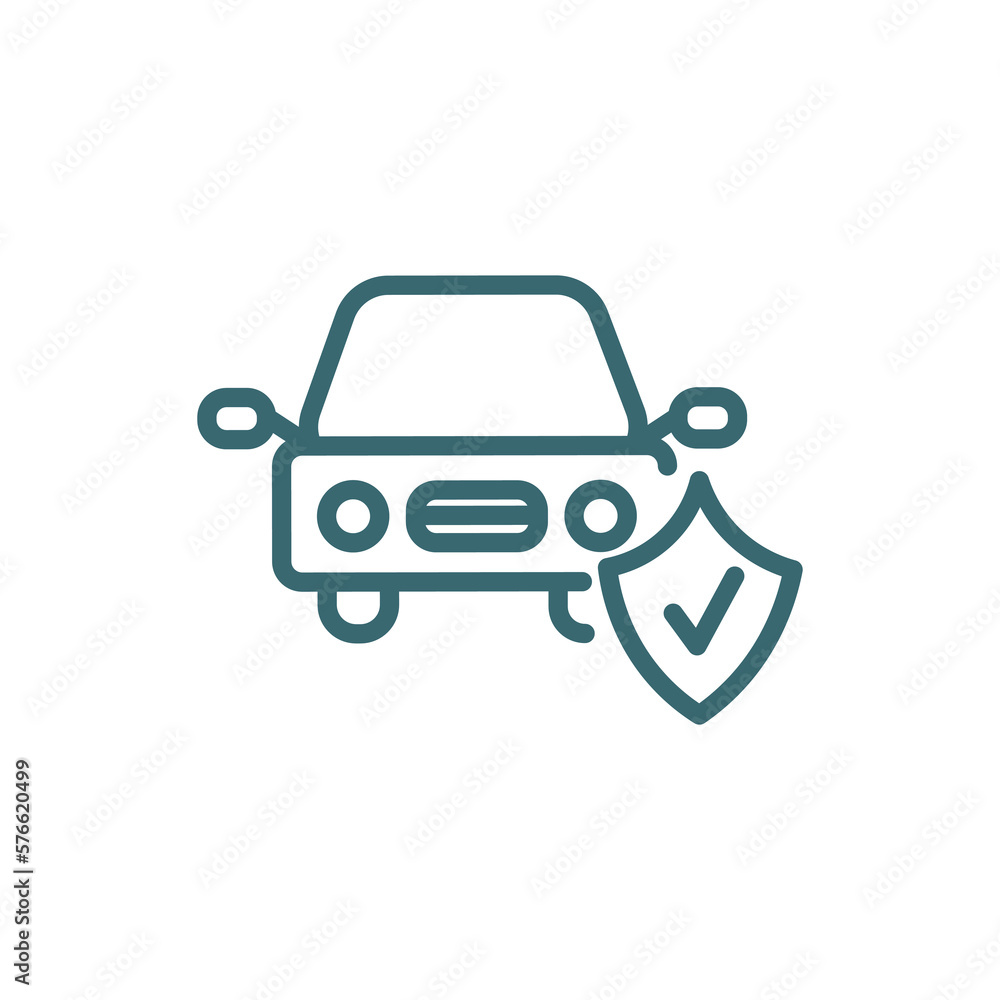 car insurance icon. Thin line car insurance icon from Insurance and Coverage collection. Outline vector isolated on white background. Editable car insurance symbol can be used web and mobile