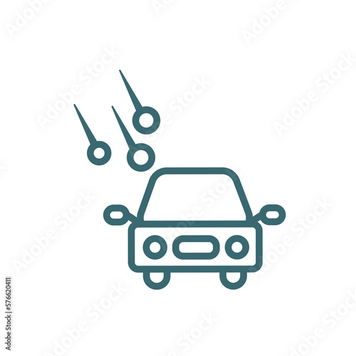hail on the car icon. Thin line hail on the car icon from Insurance and Coverage collection. Outline vector isolated on white background. Editable hail on the car symbol can be used web and mobile