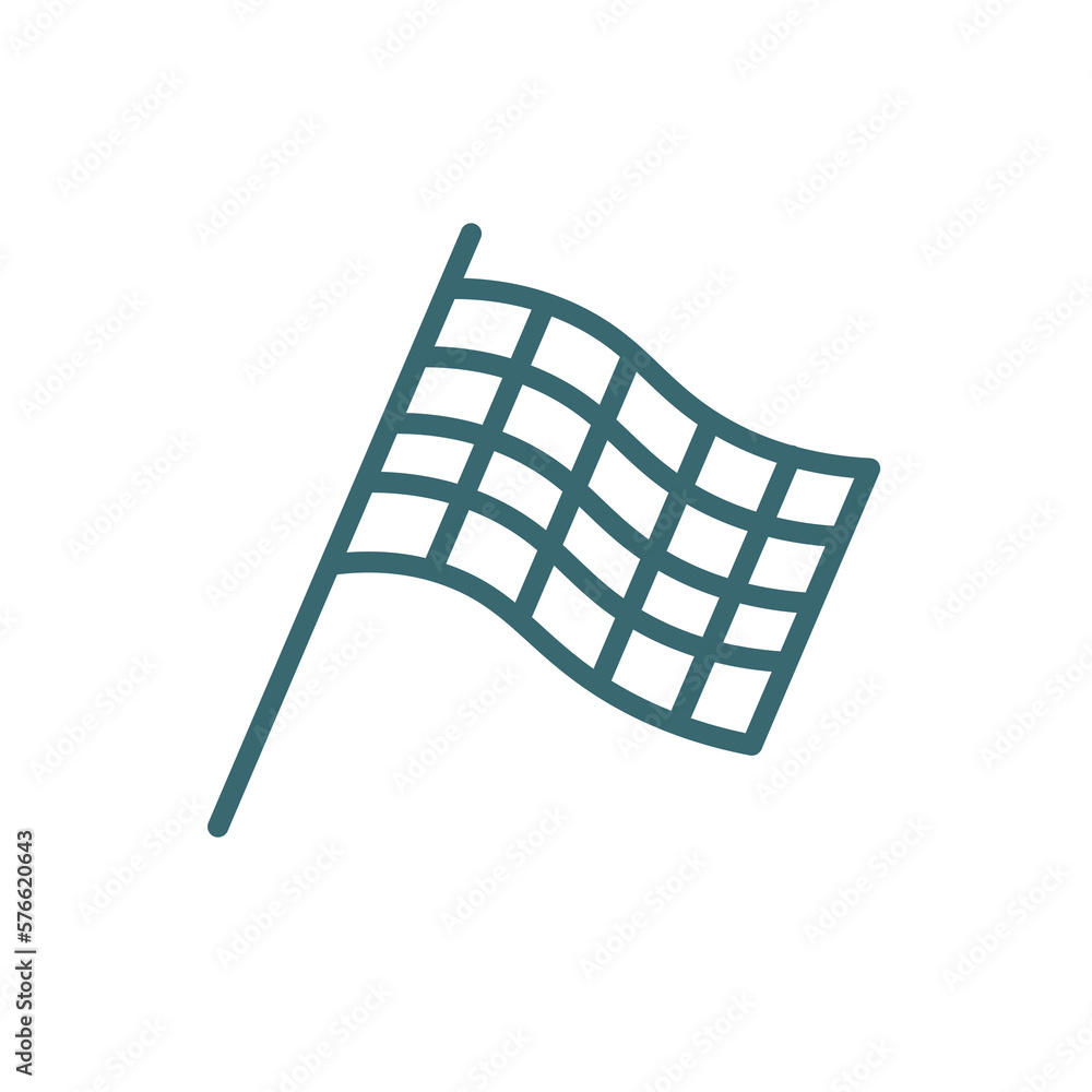 chequered flag icon. Thin line chequered flag icon from sport and game ...