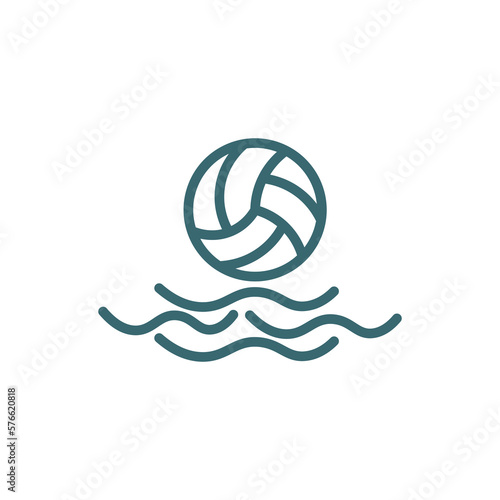 waterpolo icon. Thin line waterpolo icon from sport and game collection. Outline vector isolated on white background. Editable waterpolo symbol can be used web and mobile