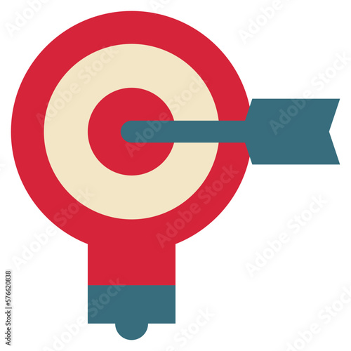 lamp idea arrow buainess target icon flat style photo