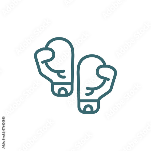 two boxing gloves icon. Thin line two boxing gloves icon from sport and game collection. Outline vector isolated on white background. Editable two boxing gloves symbol can be used web and mobile