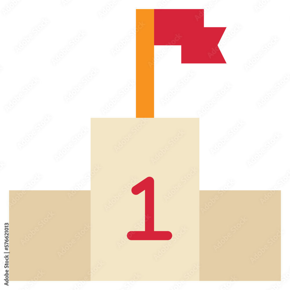 podium winner business target flag icon flat style podium winner business target flag icon flat style