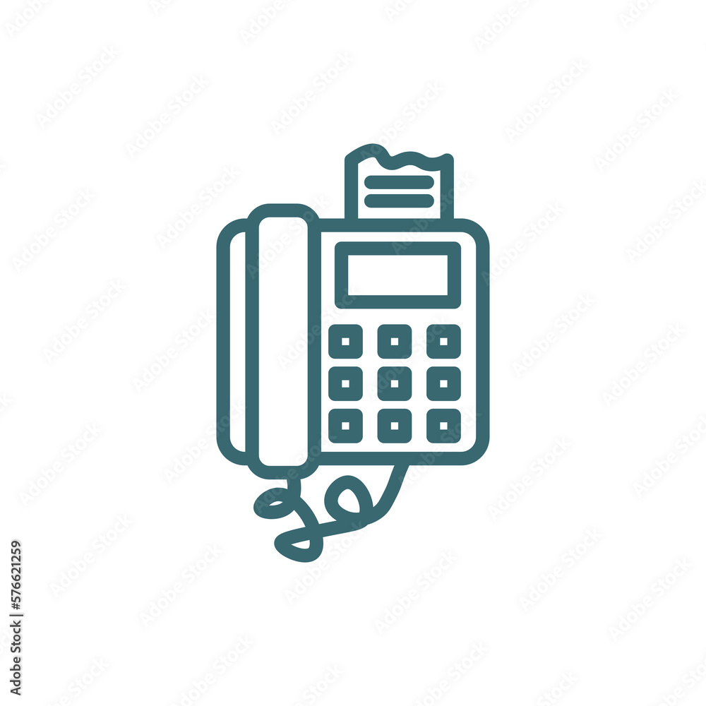 telephone with fax icon. Thin line telephone with fax icon from technology collection. Outline vector isolated on white background. Editable telephone with fax symbol can be used web and mobile telephone with fax icon. Thin line telephone with fax icon from technology collection. Outline vector isolated on white background. Editable telephone with fax symbol can be used web and mobile