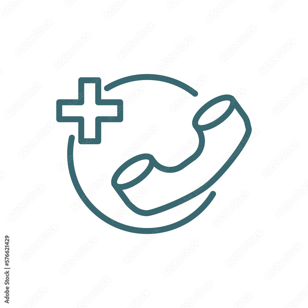 hospital phone icon. Thin line hospital phone icon from technology collection. Outline vector isolated on white background. Editable hospital phone symbol can be used web and mobile hospital phone icon. Thin line hospital phone icon from technology collection. Outline vector isolated on white background. Editable hospital phone symbol can be used web and mobile