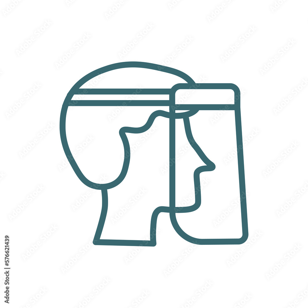 face shield icon. Thin line face shield icon from technology collection. Outline vector isolated on white background. Editable face shield symbol can be used web and mobile face shield icon. Thin line face shield icon from technology collection. Outline vector isolated on white background. Editable face shield symbol can be used web and mobile
