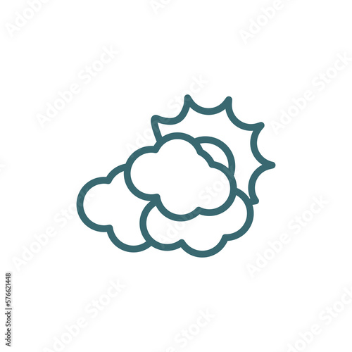cloudy icon. Thin line cloudy icon from travel and trip collection. Outline vector isolated on white background. Editable cloudy symbol can be used web and mobile