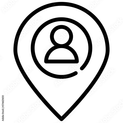 pin search finding human business target icon simple line