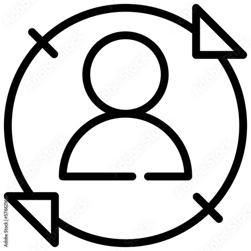 search finding human organization business target icon simple line