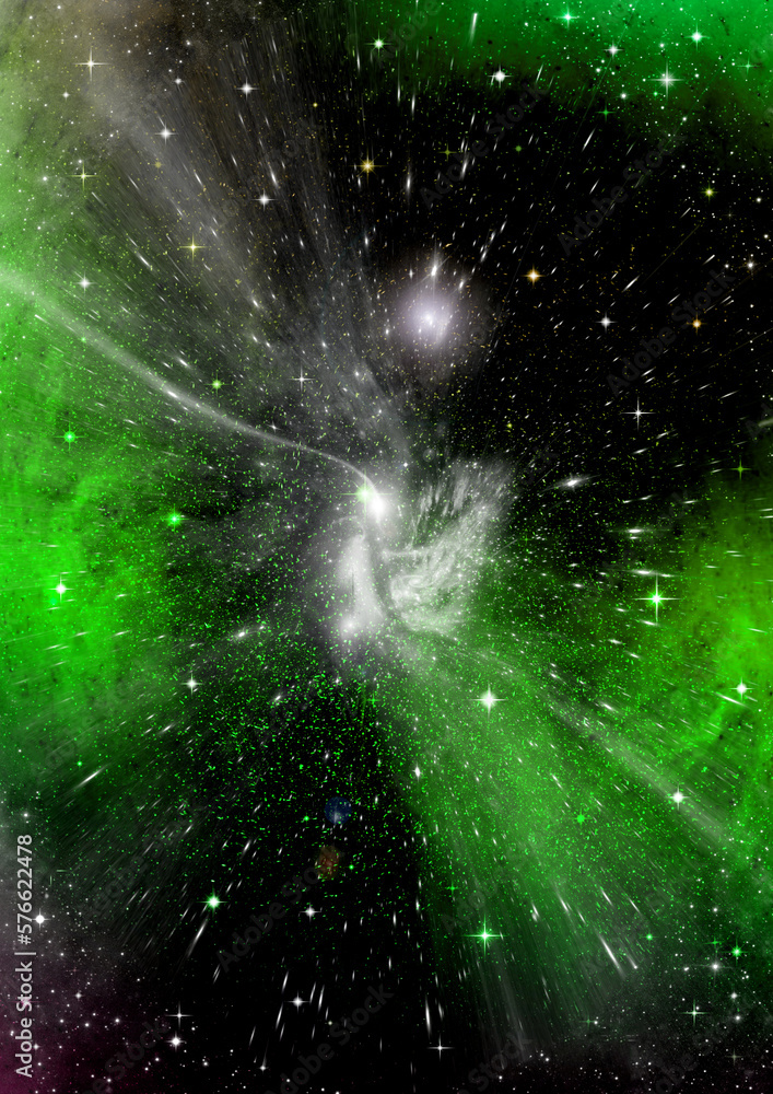 galaxy in a free space. 3D rendering