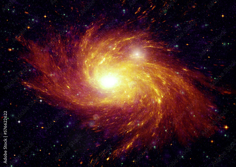 galaxy in a free space. 3D rendering