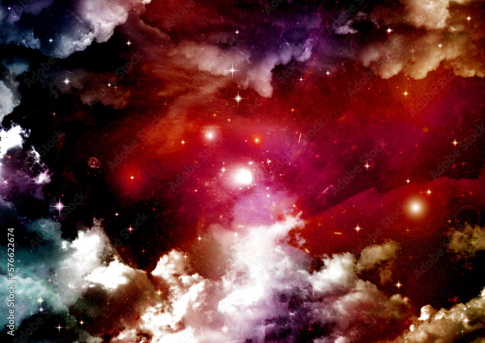 galaxy in a free space. 3D rendering