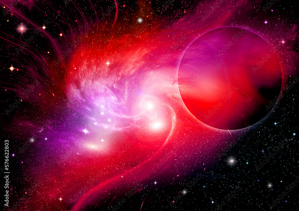galaxy in a free space. 3D rendering