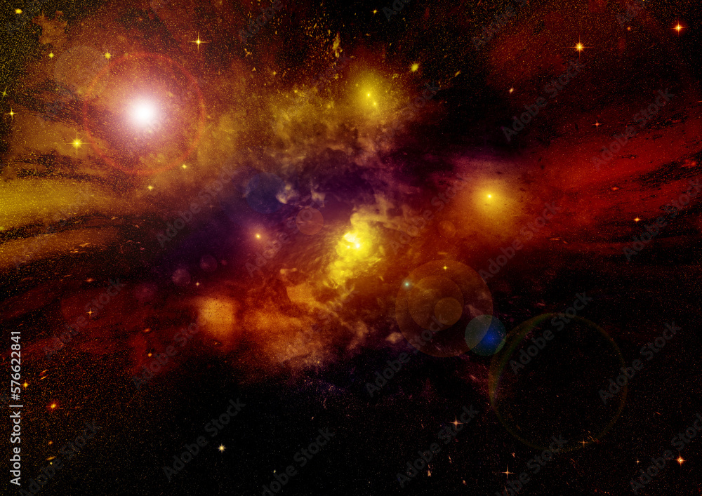 galaxy in a free space. 3D rendering