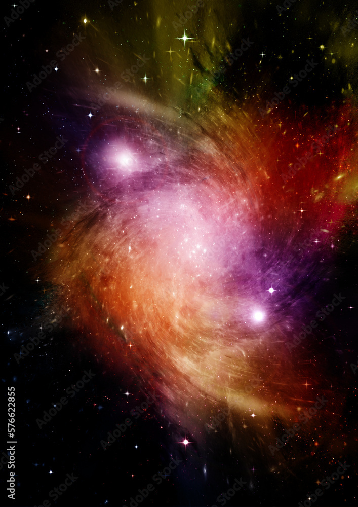 galaxy in a free space. 3D rendering