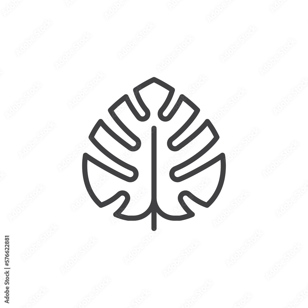 Monstera leaf line icon Monstera leaf line icon