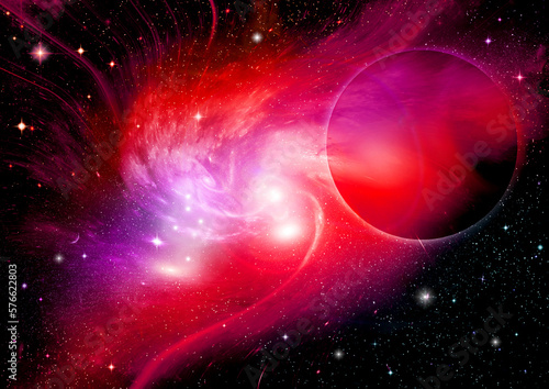 Obraz na płótnie galaxy in a free space. 3D rendering w salonie