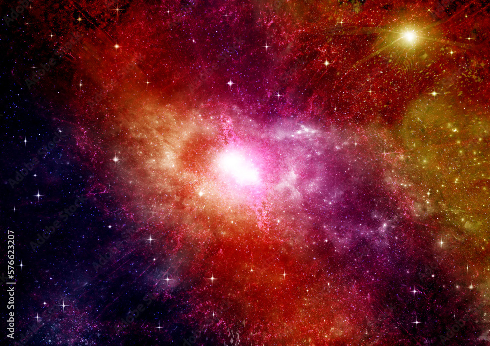 galaxy in a free space. 3D rendering