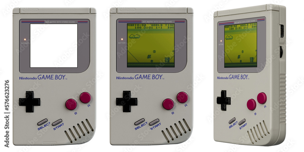 Nintendo GameBoy with Super Mario Land retro console - transparent PNG  Stock Photo | Adobe Stock