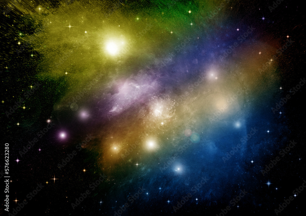 galaxy in a free space. 3D rendering
