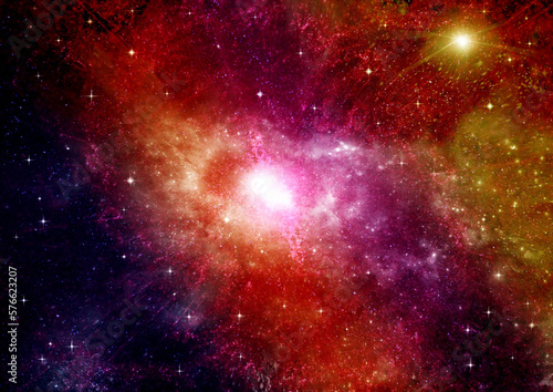 Obraz na płótnie galaxy in a free space. 3D rendering w salonie