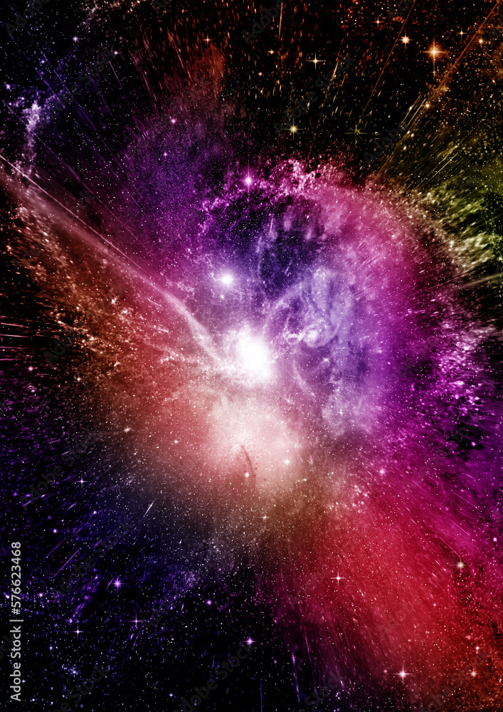 galaxy in a free space. 3D rendering