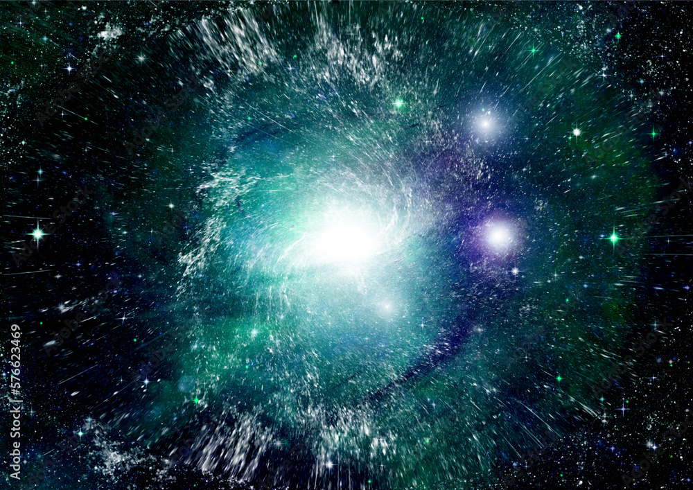 galaxy in a free space. 3D rendering