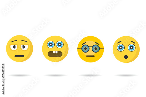 Fear and suprised emoji icon. Face emotion vector ilustration.