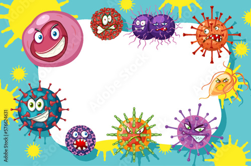 Germ bacteria and virus background frame template