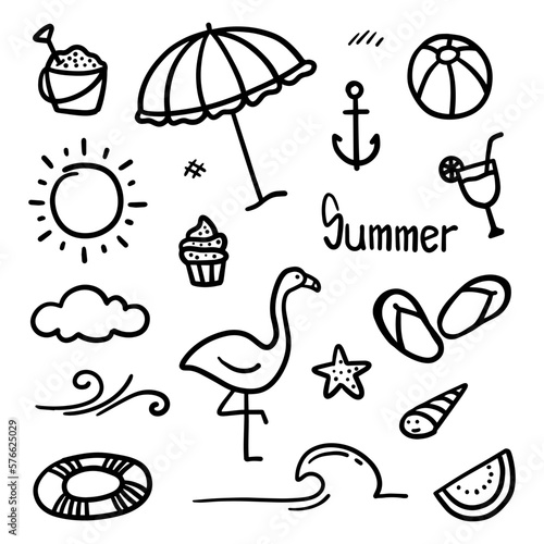 Canvastavla Hand drawn summer theme