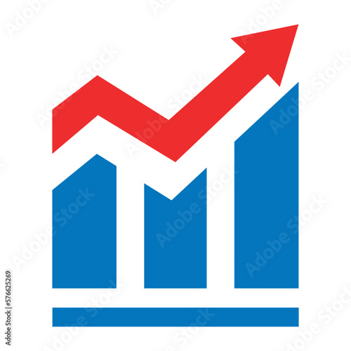trends icon on business use for success, for growth, simple diagram, trend in new style
