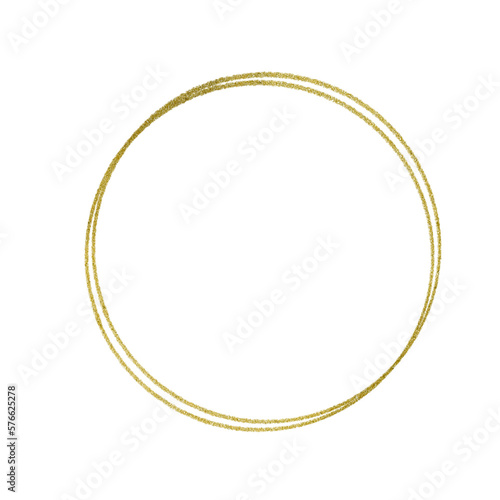 Gold circle frame.