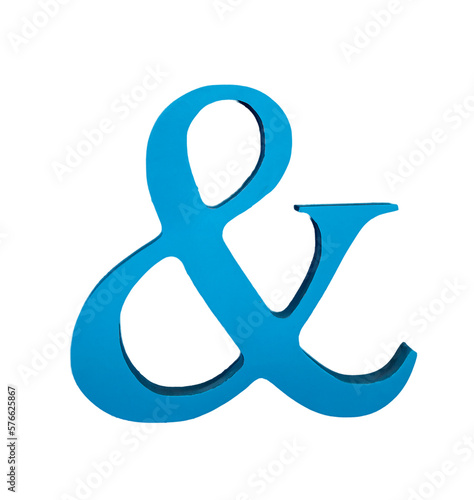 ampersand symbol in blue on transparent background