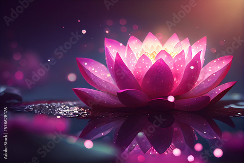 pink lotus flower background. generative ai.