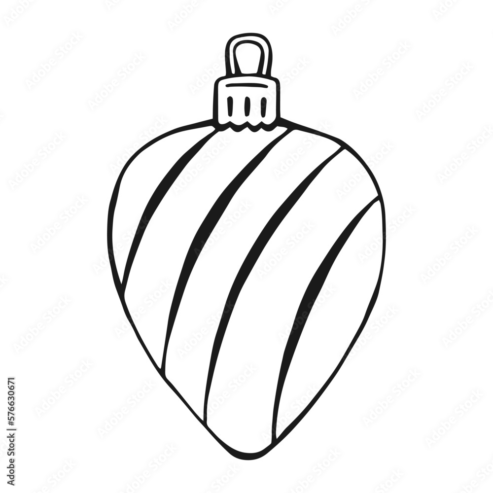 Christmas bauble. Hand drawn vector illustration. Christmas bauble. Hand drawn vector illustration.