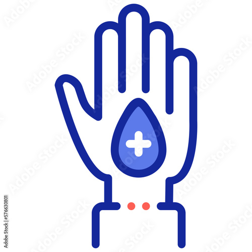 hand donating blood icon